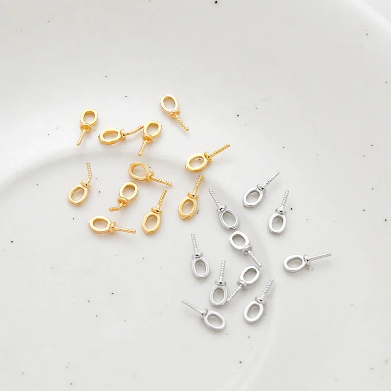 10 pieces Copper plated 18K gold thread pearl nail  DIY Making Jewelry Jewelry Discovery Necklace Bracelet Accessories Materials - view 3