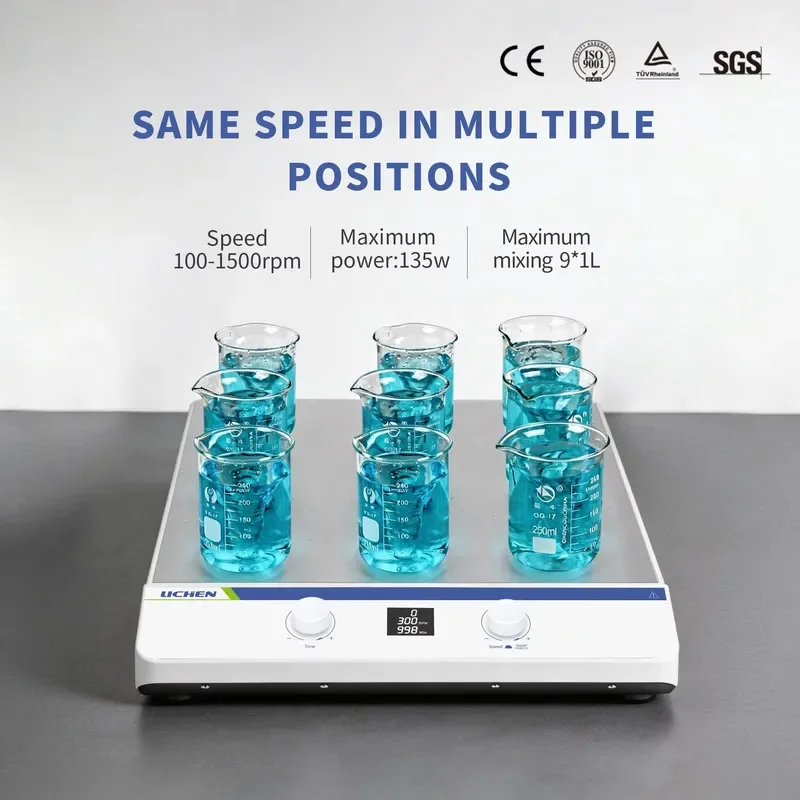 1000ml Magnetic Stirrer 3 6 9 Point Multi Channel Laboratory Mixer for Chemistry Biology Research High Precision Lab