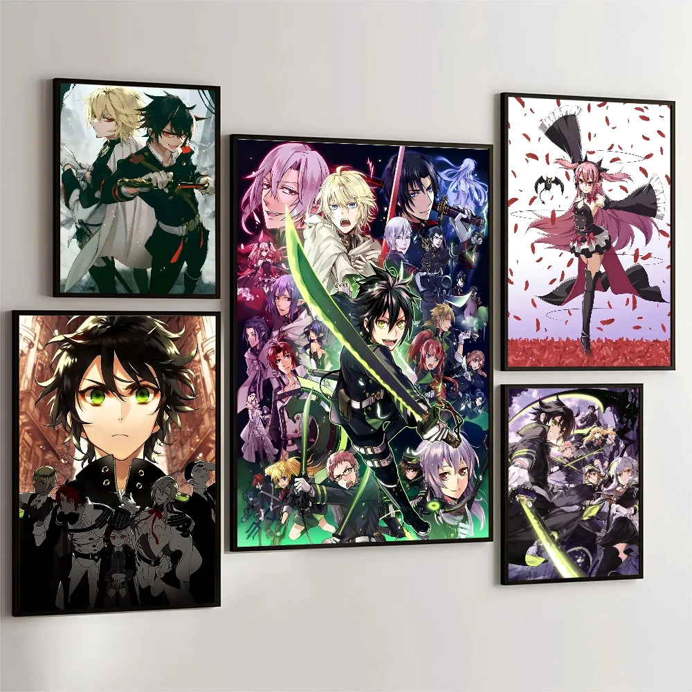 1PC S-Seraph Of The End Poster Movie Sticky Posters Retro Kraft Paper Sticker DIY Room Bar Cafe Aesthetic Art Wall Painting