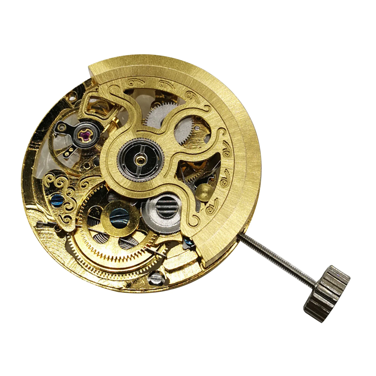 

Newest Gold Automatic Movement Replacement For 2189 FLying Wheel Man Watch Skelenton White Watch Accessories Spare Parts