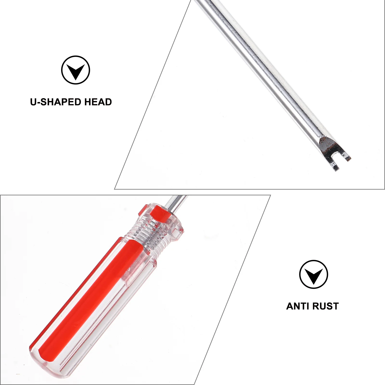 

3Pcs U Shape Screwdriver Pin Remover Tools Household Repair Tool Non-Slip Handle Rotary Design Home Screwdriver