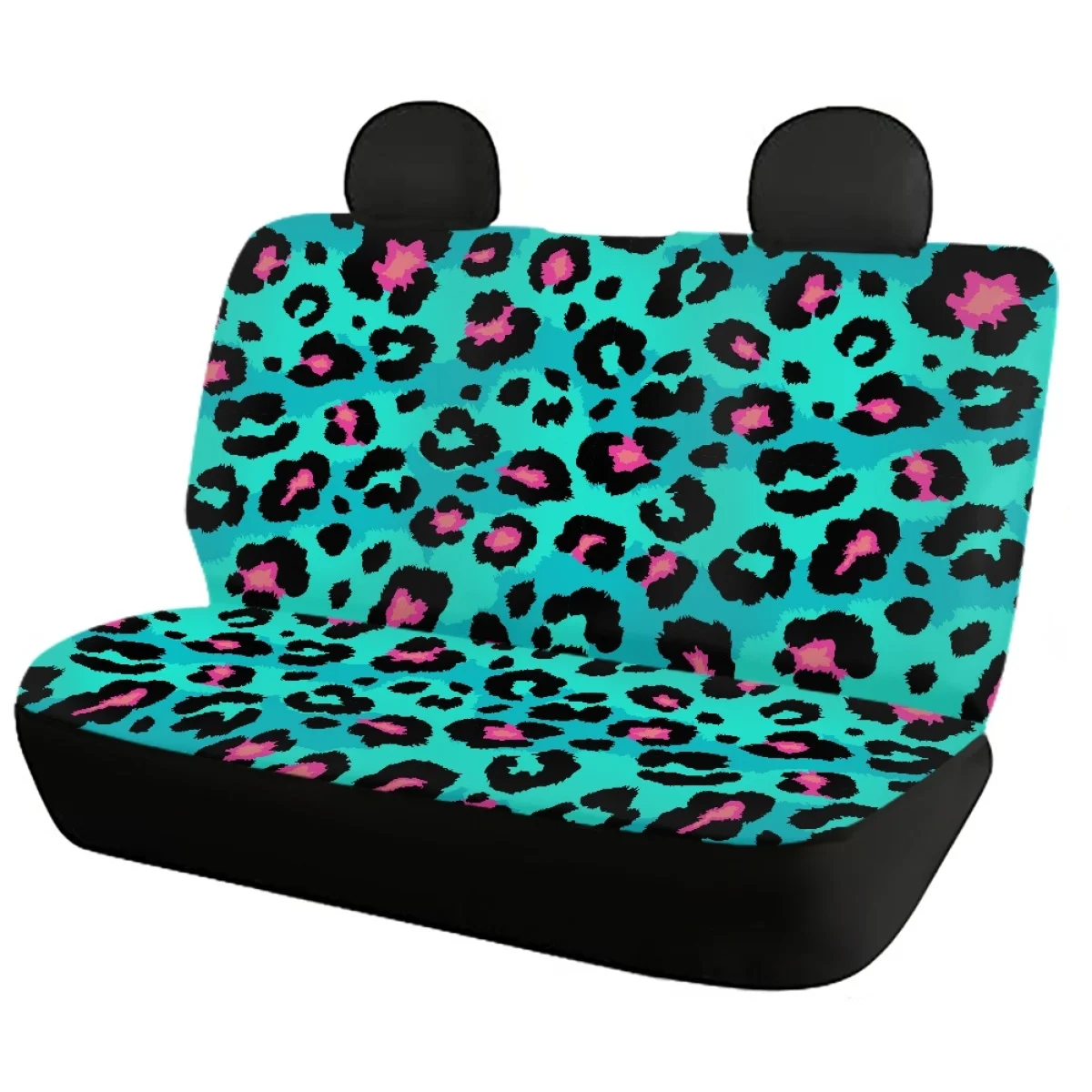 Blue Leopard Pattern Print Car Seat Cover Set Durable Clean Protector Auto Interior Accessories Comfort Material Custom Image