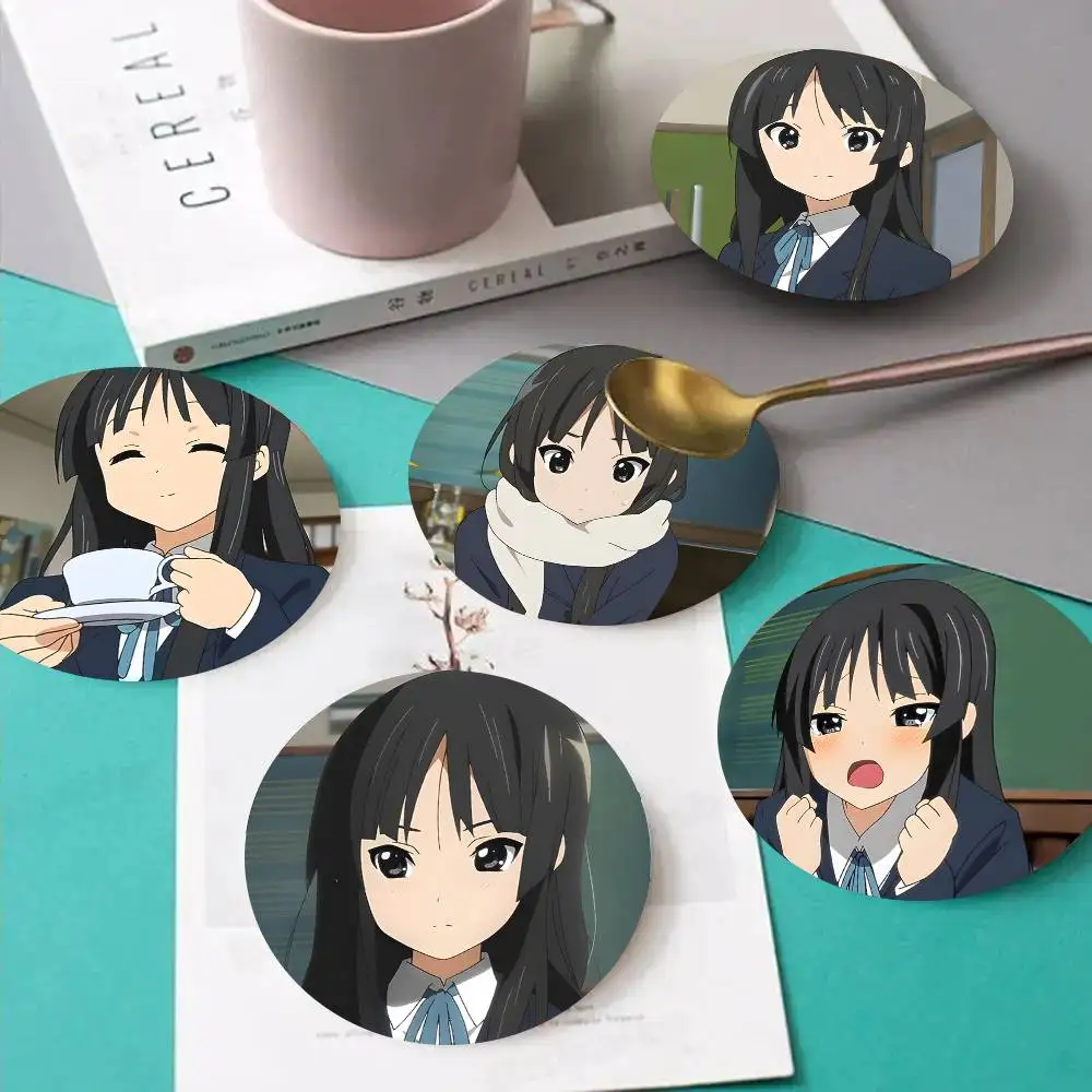 1pc Mio Akiyama Anime Characters Wooden Coaster Colour Printing Cup Mat Home Desk Decoration Gifts