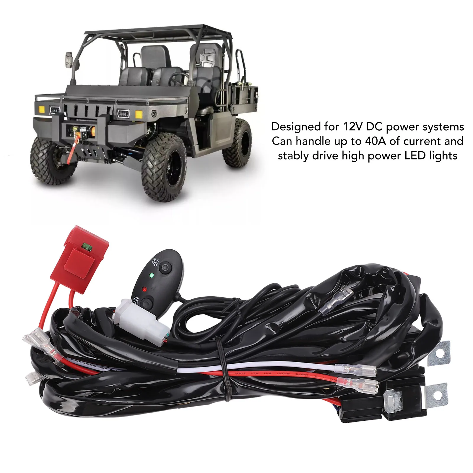مزدوج اللون عالية منخفضة شعاع الأسلاك تسخير المزدوج التتابع 30A الصمامات 14AWG الأساسية كابل تسخير للمركبات على الطرق الوعرة SUV بيك اب الشاحنات
