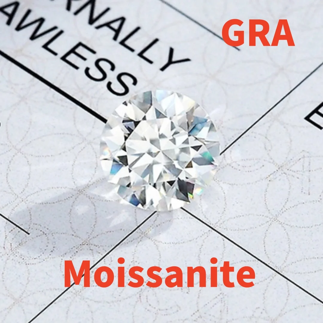 White D color Super sparking Loose Lab Moissanite Gemstone 0.1-20ct GRA Certified Pass Test Beads for Jewelry ring Earrings