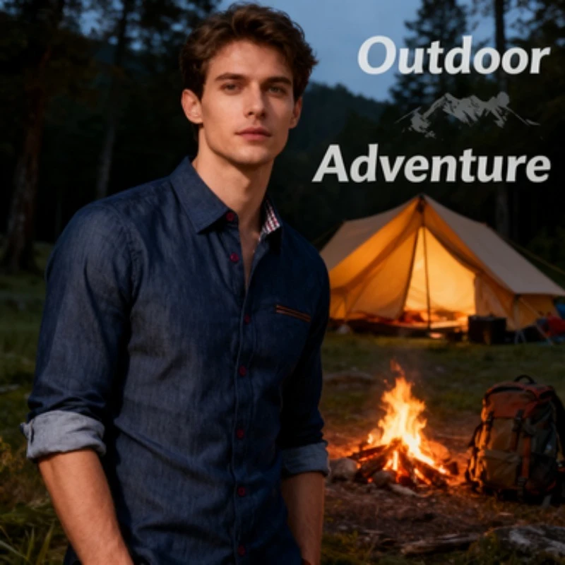 

Хлопковая ковбойская джинсовая рубашка, мужская повседневная джинсовая рубашка, модный дизайн, универсальная рубашка с длинным рукавом