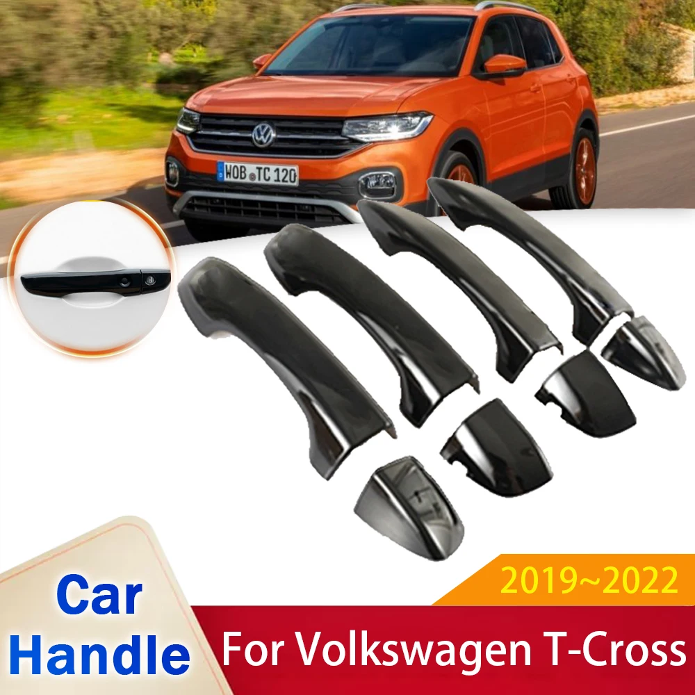 

Fit for Volkswagen VW T Cross TCross C11 2019 2020 2021 2022 Durable Gloss Black Door Handle Cover Stickers Trim Car Accessories