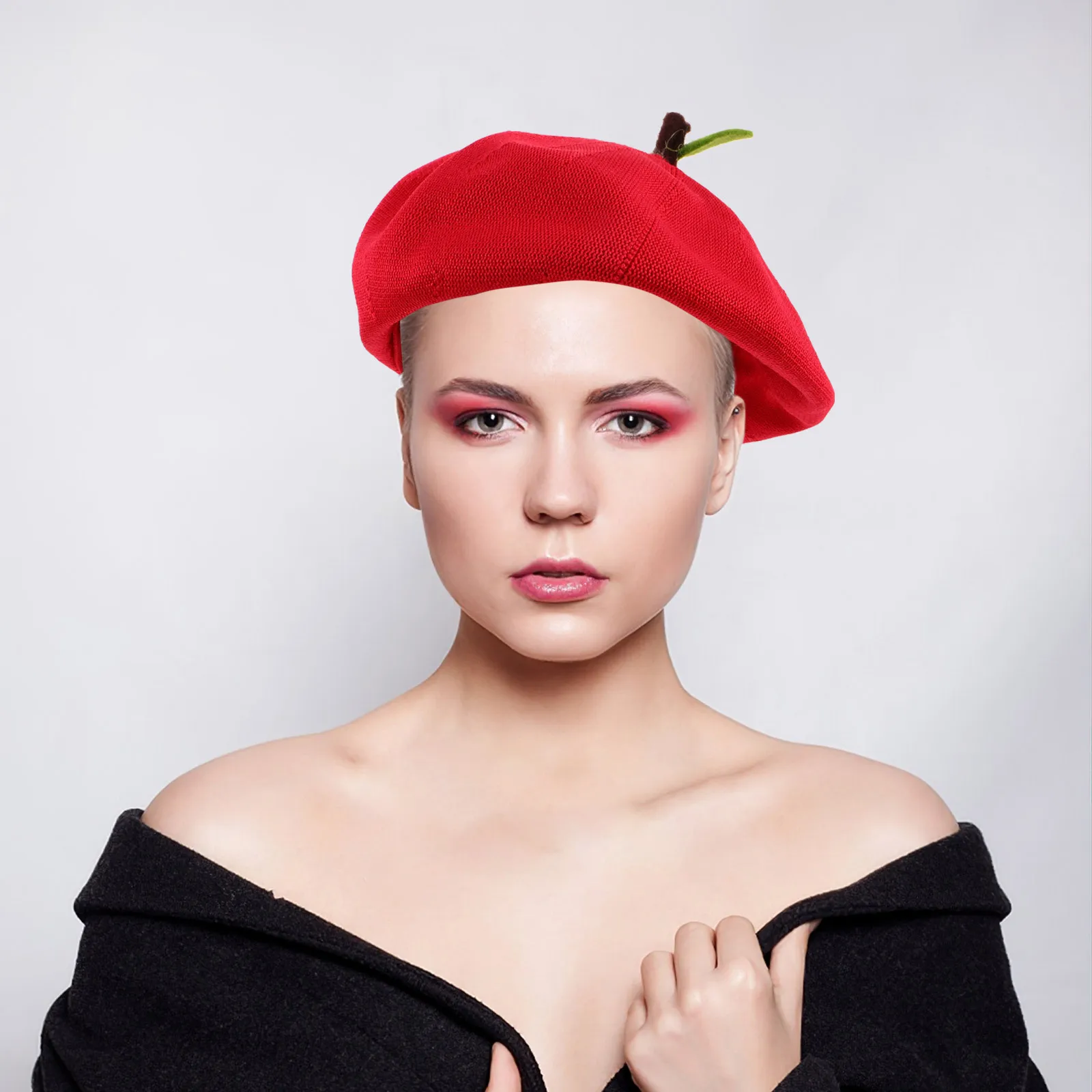 French Beret Hat Women Cute Leaf Design Lightweight Vintage Artist Headwear Party Dress Up Fall Caps Autumn Warm Hats