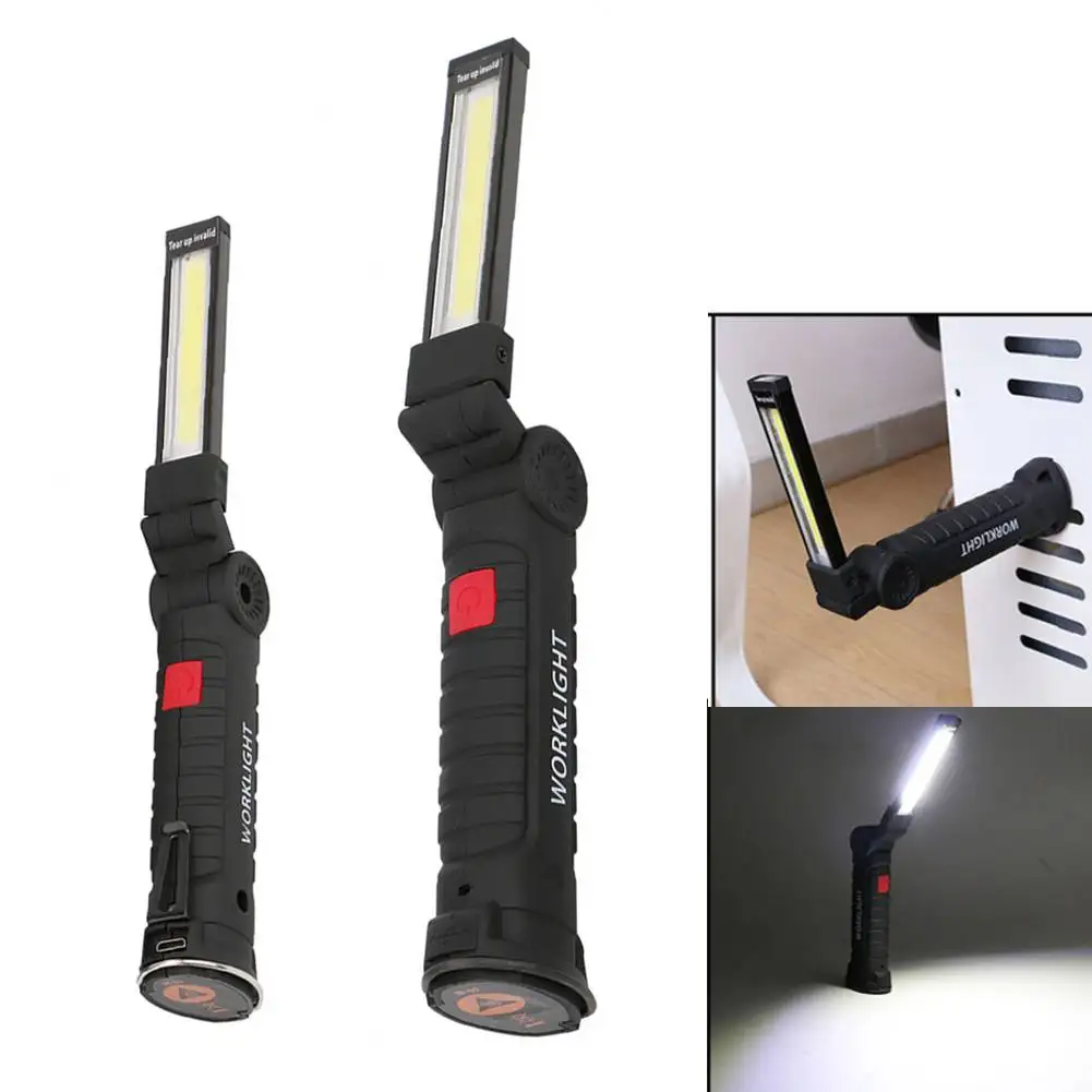 1-10 pezzi torcia portatile COB LED luce manuale torcia ricaricabile USB lampada da lavoro impermeabile lanterna magnetica lampada a sospensione