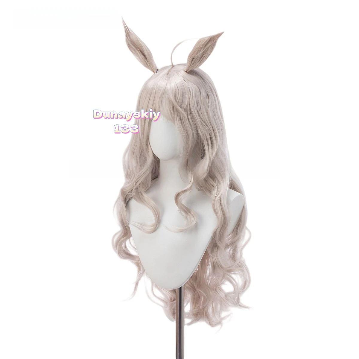 شعر مستعار Biwa Hayahide التأثيري ذيل الأذن الدعامة أغطية الرأس الشعر الاصطناعي لـ Umamusume Pretty Derby مثالي لأزياء الهالوين التنكرية