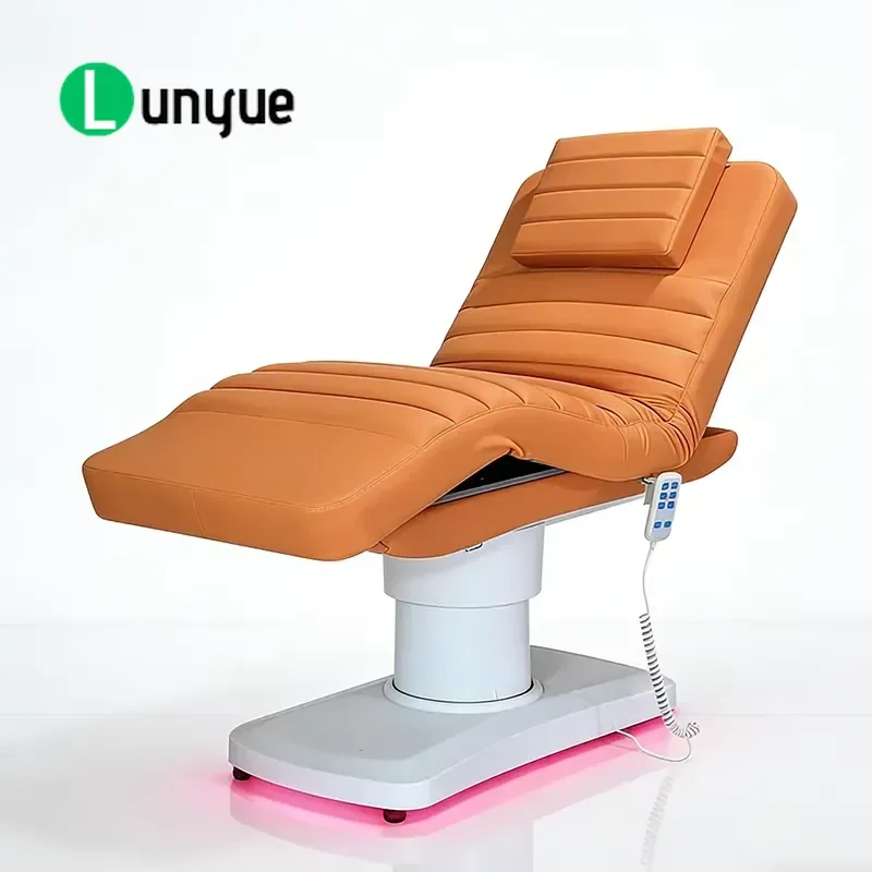 Electric Facial Bed 3 Motors Luxury White Base Beauty Massage Chair for Shop Extended Treatment Table Comfortable