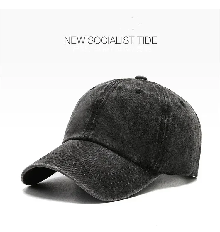Damen Herren Baumwoll-Mode-Snapback-Cap, einfarbig, Baseballmütze, Herbst-Winter-Hut, Outdoor, schlicht, Vintage-Visor, Freizeit-Cap für Damen und Herren – Detail 1