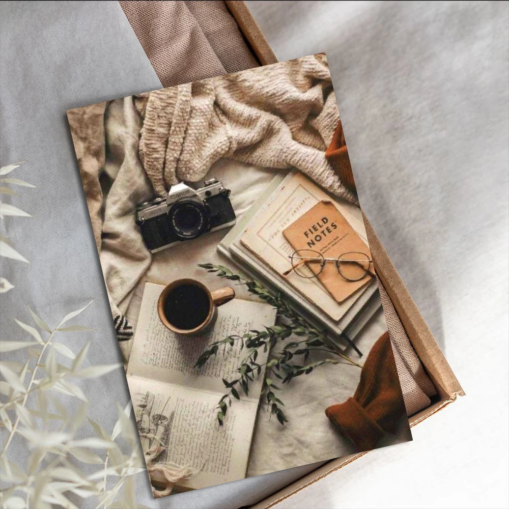 20PCS Beige Poster Sticker Collage Card Aesthetics Photography Fashion Collocation Harajuku Home Decorative Background Decals