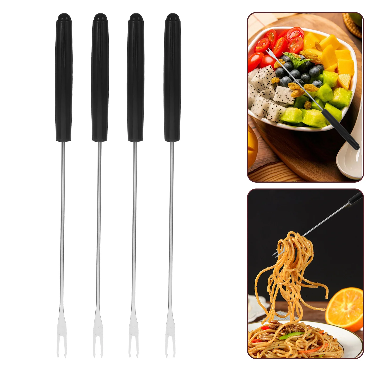 

6Pcs Cheese Fondue Forks Set Stainless Steel Dipping Forks for Chocolate Fountain Fruits Desserts Elegant Handle Secure Grip