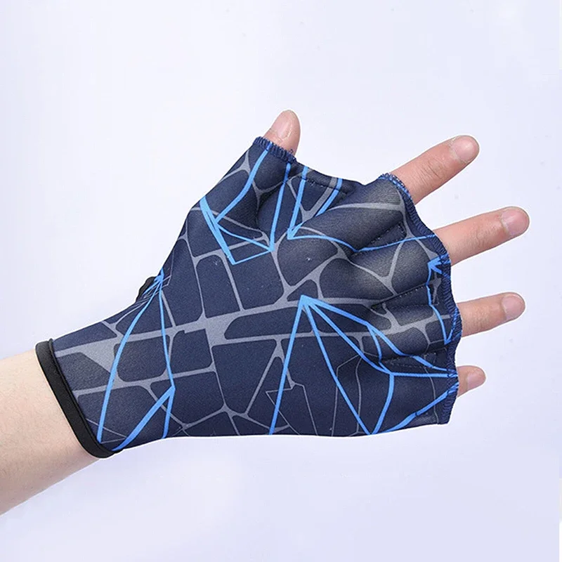 Surfing Webbed Swimming Gloves Adults Nylon Fingerless Swimming Paddle Gloves Aqua Swimming Training Webbed Gloves