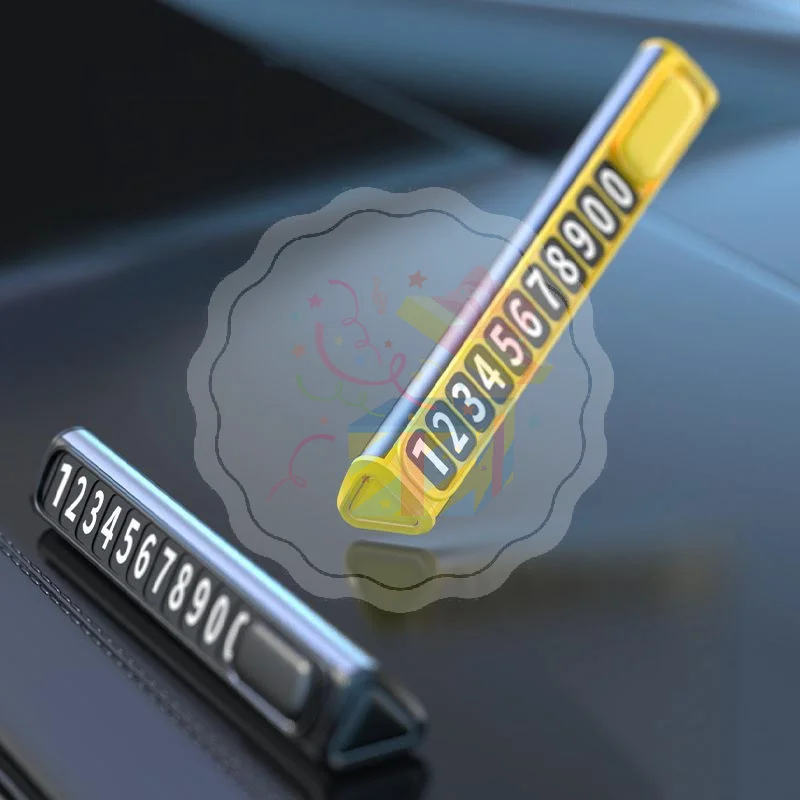 Car Temporary Parking Sign Plate Hidden Phone Number Holder 6 Digit Adjustable Cards For New Car Owners Office Parking