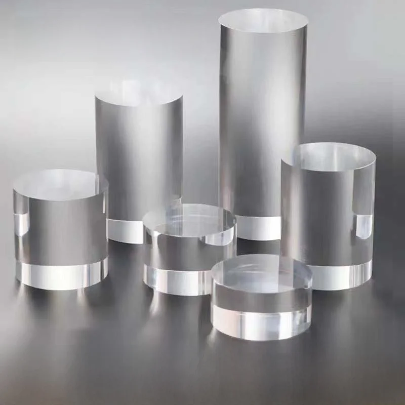 Transparent Acrylic Cylinder Rod Display Stand Figurine Toy Small Accessories Cosmetic Jewelry round Base Fashion Jewelry Sto...