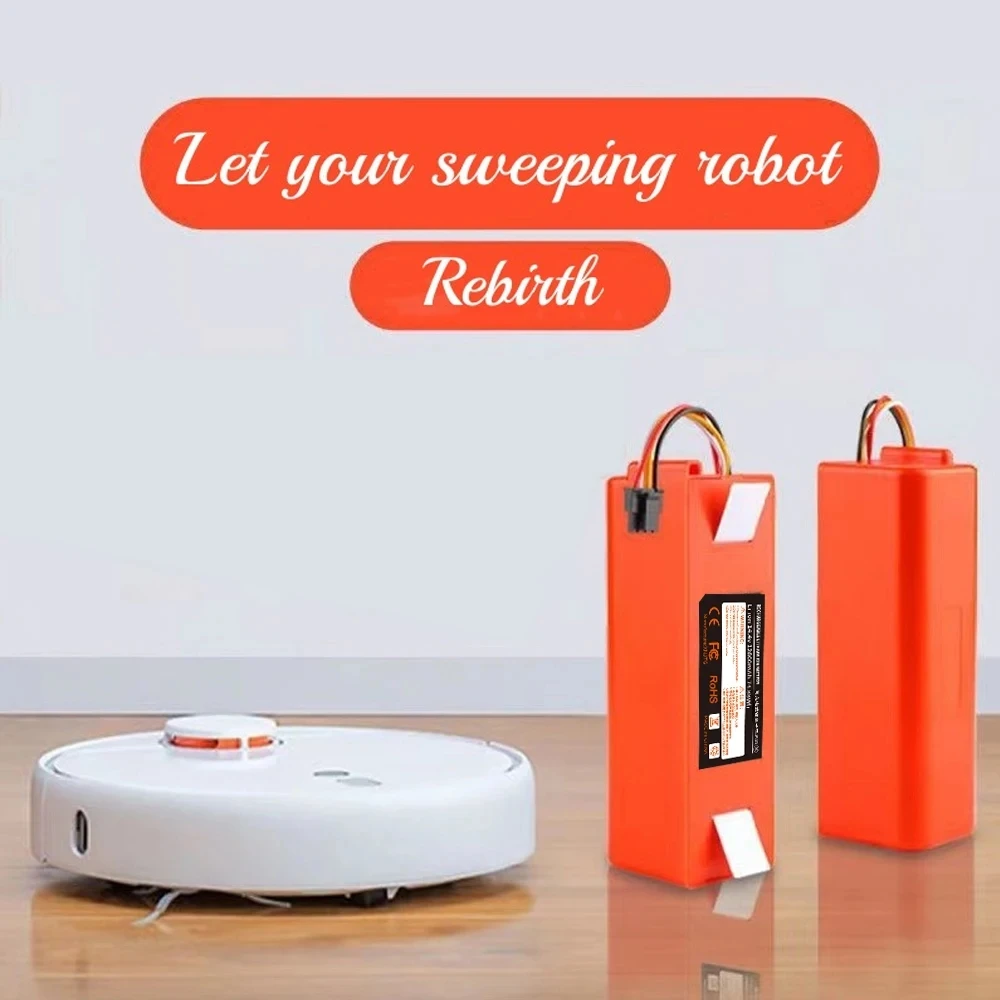 Original 14.4V 12800mAh Robotic Vacuum Cleaner Replacement Battery For Xiaomi Roborock S55 S60 S65 S50 S51 S5 MAX S6 Parts