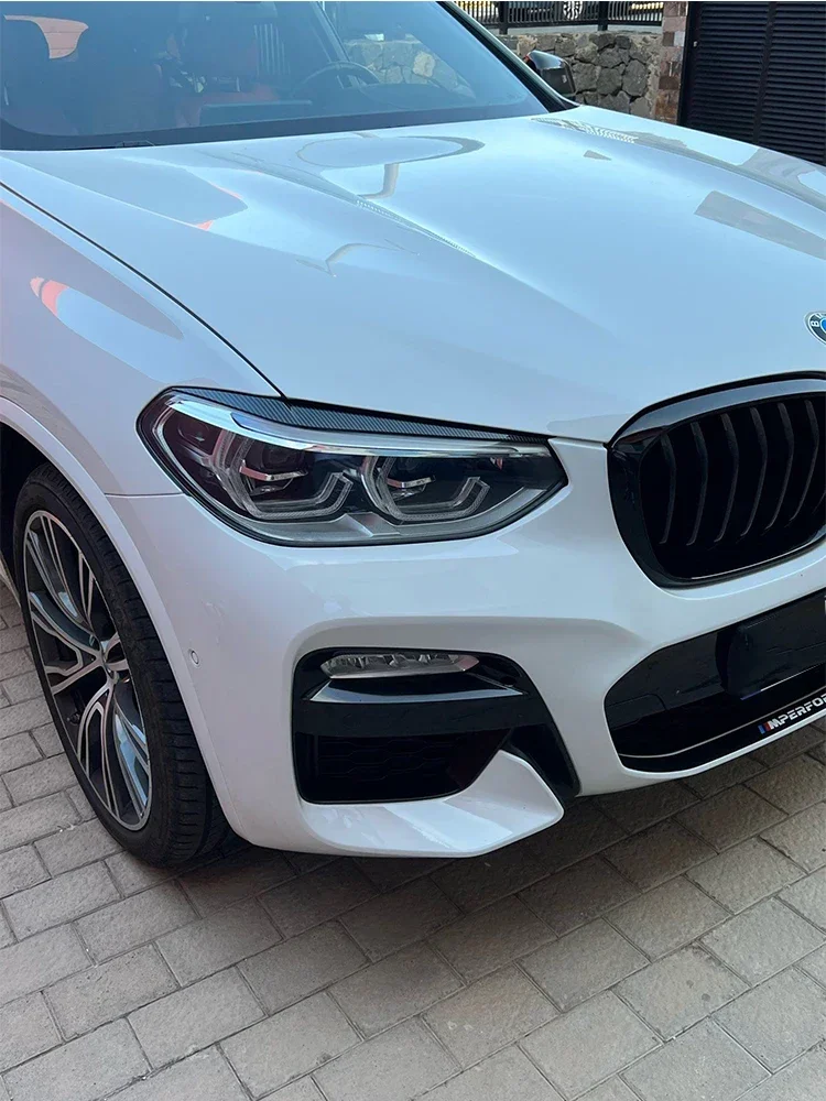 2 szt. Nakładki na przednie reflektory, brwi, akcesoria samochodowe do BMW X3 X4 G01 G02 20i 20d 30i 30d 25d M40i 2018 2019 2020 2021-2024 — 2