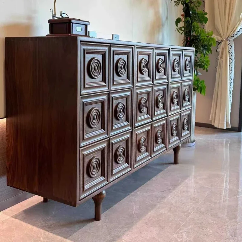 

Средневековый обеденный буфет из массива дерева, шкаф с девятью ящиками из цельного дерева