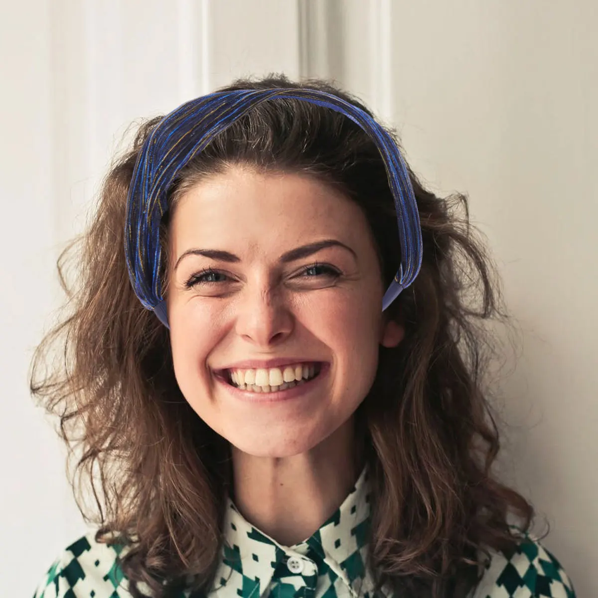 

Blue Wide Cloth Hair Hoop for Women Lace Headband Stylish Comfortable Daily Wear Accessory Cloth Hair Hoop Women Lace Headband