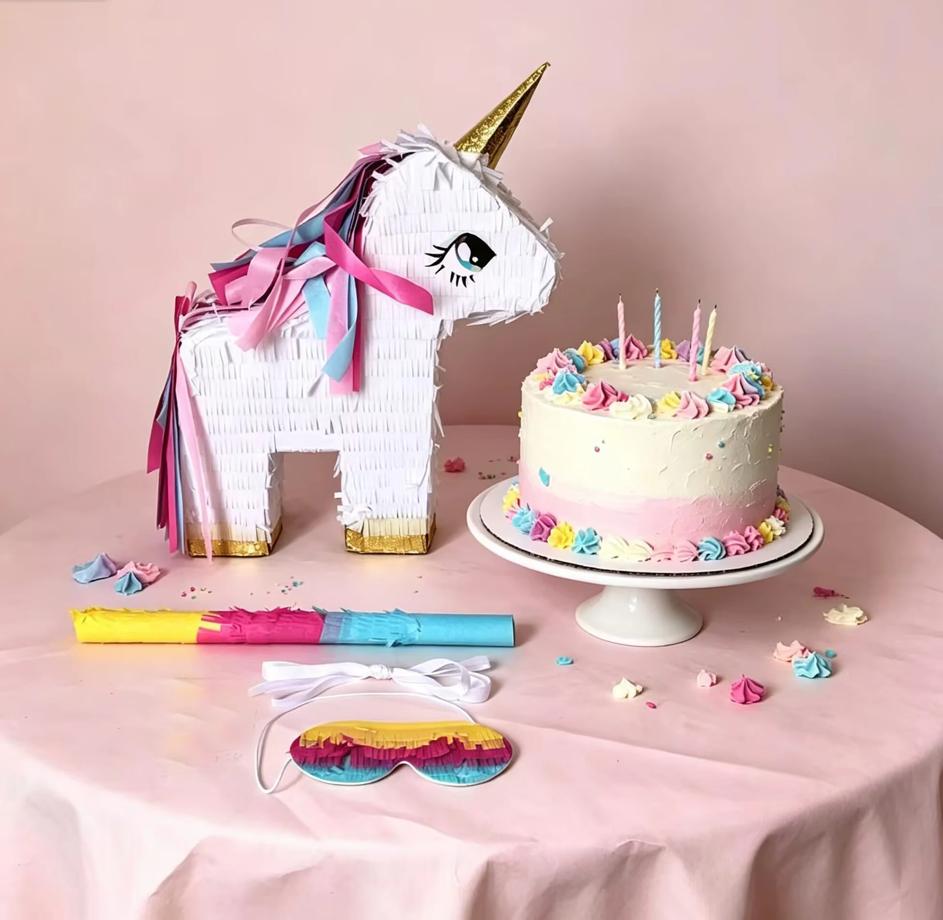 1 SET/Caja Piñata de Unicornio con Antifaz, Piñatas para Fiesta de Cumpleaños, Regalo de Dulces, Paquete de Piñatas de Unicornio Hechas a Mano, Bonitas