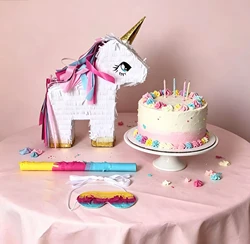 1 SET/Box Unicorn Pinata with a Blindfold , Bat Birthday Party piรฑatas Candy Gift Unicorn Pinata Bundle Handmade Pretty