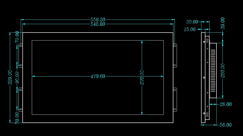 شاشات تعمل باللمس بإطار مفتوح صناعي مقاس 21.5 بوصة من SAW عالية الدقة 1920*1080 شاشة LCD تعمل باللمس