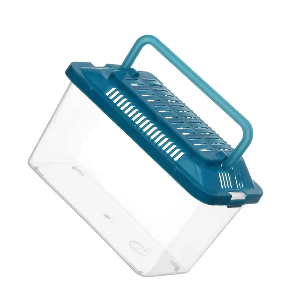 

Plastic Aquarium 15x9x11cm Pet Transport Box Turtle Holder Transparent Container Portable Fish Tank Hamster Box Lightweight
