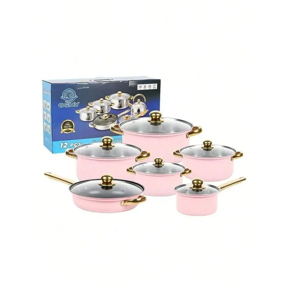 

Ceramic NonStick Cookware Set, Complete Kitchen Pots Pans Set Oven Dishwasher, Pink Healthy Cooking. Cookware Sets, Nonstick Pa