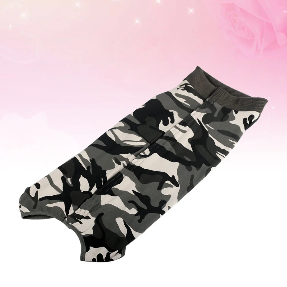 

Camouflage Xs Elastic Dog Recovery Clothes Breathable Soft Post-Surgery Pet Costume for Puppy Four-Leg Design Back Button