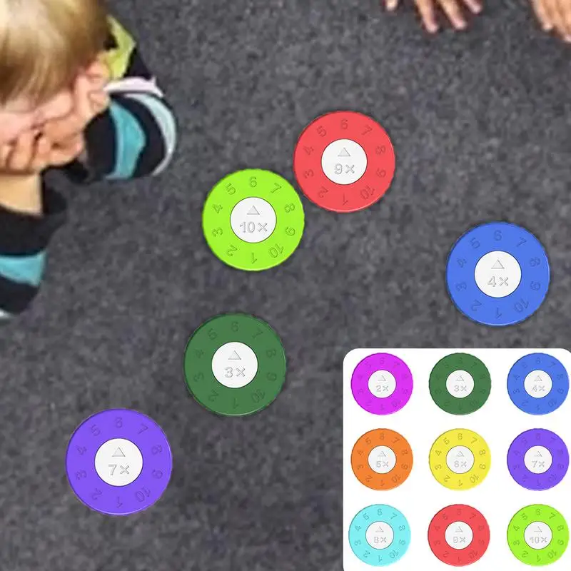 Math Spinners Addition Math Learning Education Toys Game 9pcs Counting Fidgeters Learning Numbers Round Math Spinner Math Fact