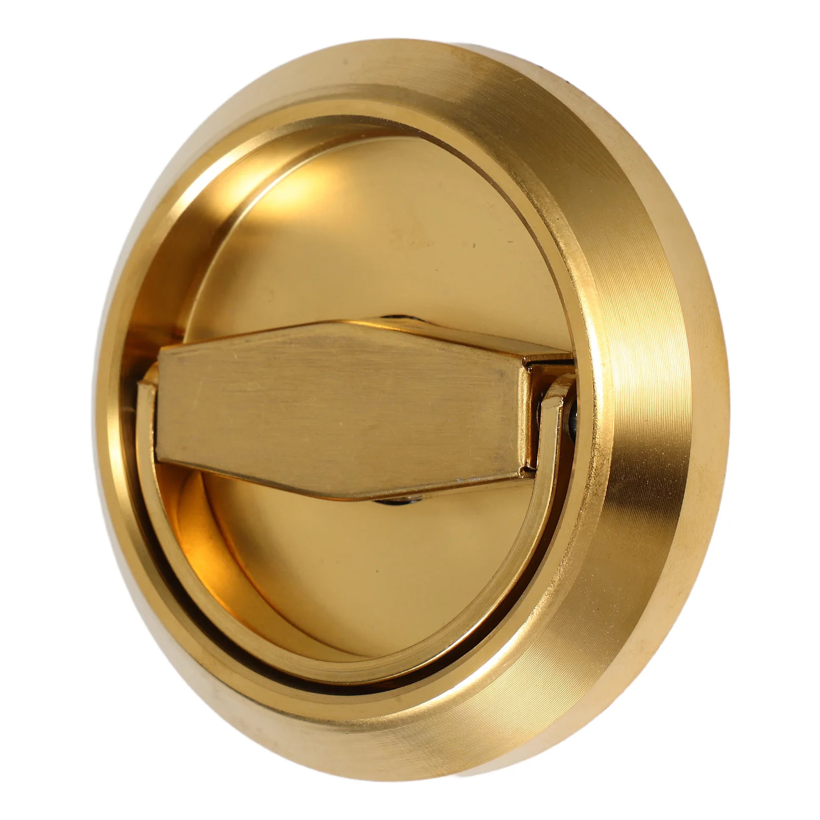 

1Set Stainless Steel Latch Lock Invisible Door Lock with Double Sided Ring Pull Round Handle for Closet Bedroom Barn Door