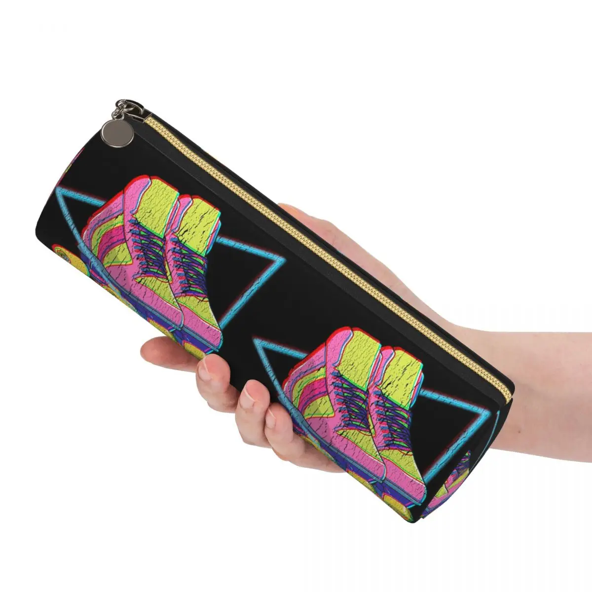 Retro Roller Skates Colorful Pencil Case Pen Holder Cylinder Pen Box Pencil Bag for Studen Gifts