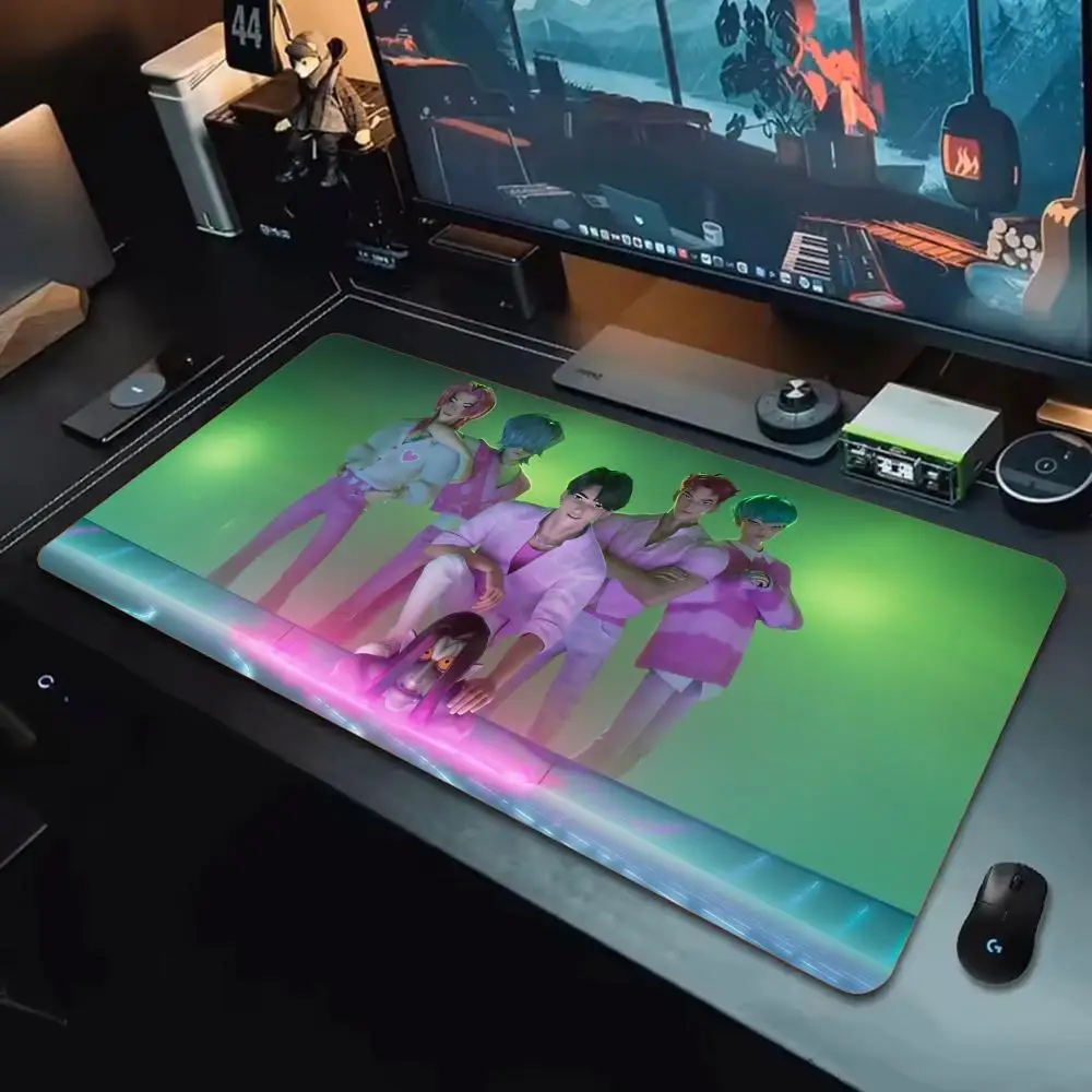 

Коврик для мыши Game Demon Hunters, большой коврик для мыши XXL, гладкая поверхность для игр, нескользящий, удобный настольный коврик