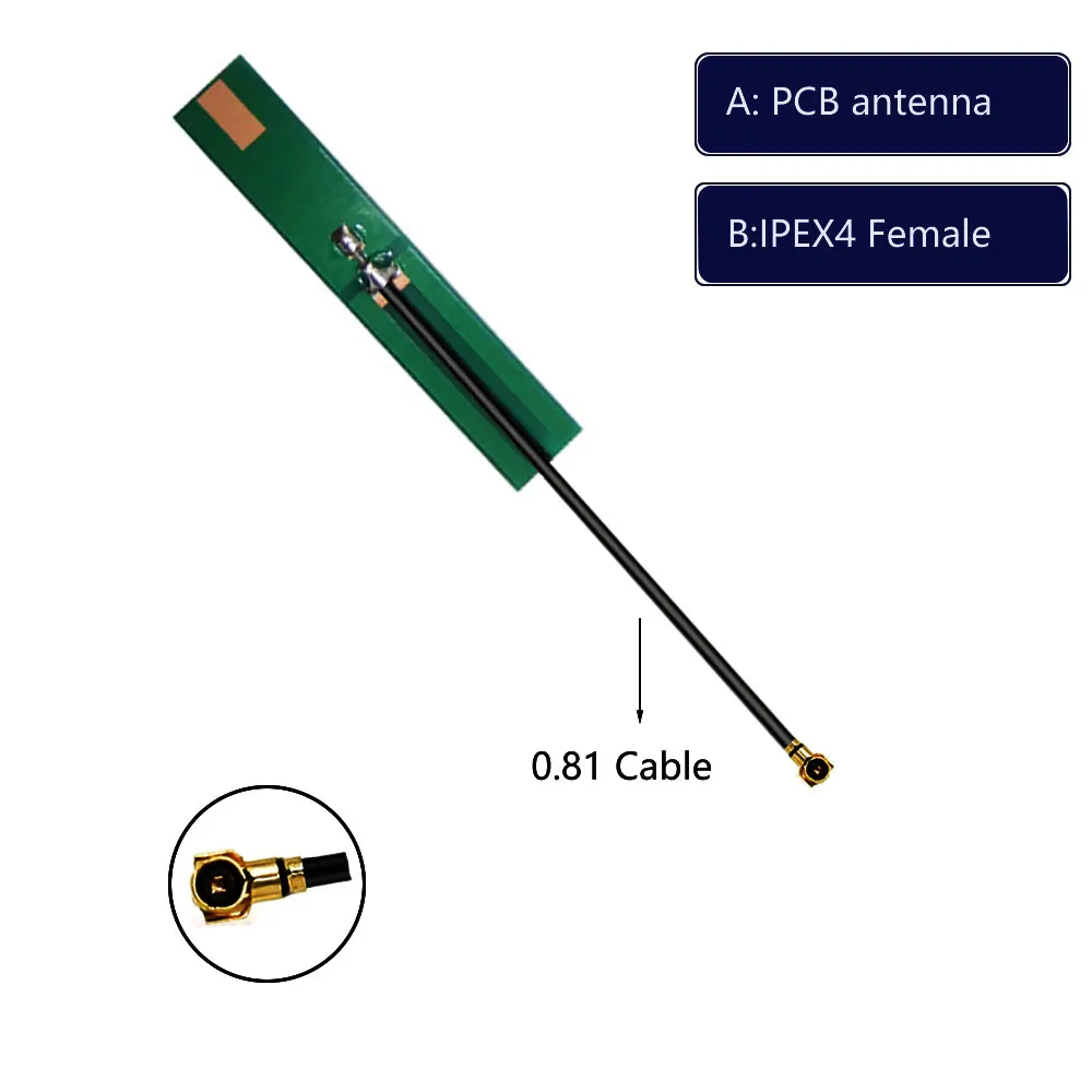 5PCS WiFi Bluetooth 2.4G built-in PCB antenna ZigBee module omnidirectional high gain patch antenna