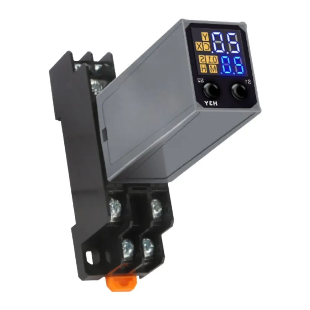 Digital Adjustable Delay Relay H3Y-4 LED Screen Timer for Automation Equipment 0. to 99h Delay Range ABS Material
