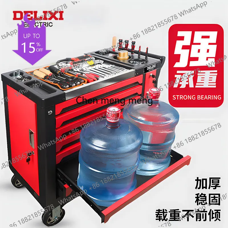 

Набор инструментов для авторемонта A61, полный комплект инструментального шкафа с мобильной тележкой Uchimura, многофункциональный ящик для инструментов на колесах.