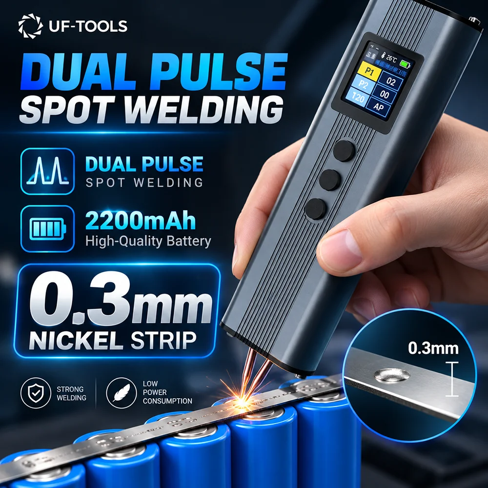 Portable Spot Welder Adjustable Digital Display Mini Spot Welding Machine Automatic Trigger for 18650 Lithium Battery Pack