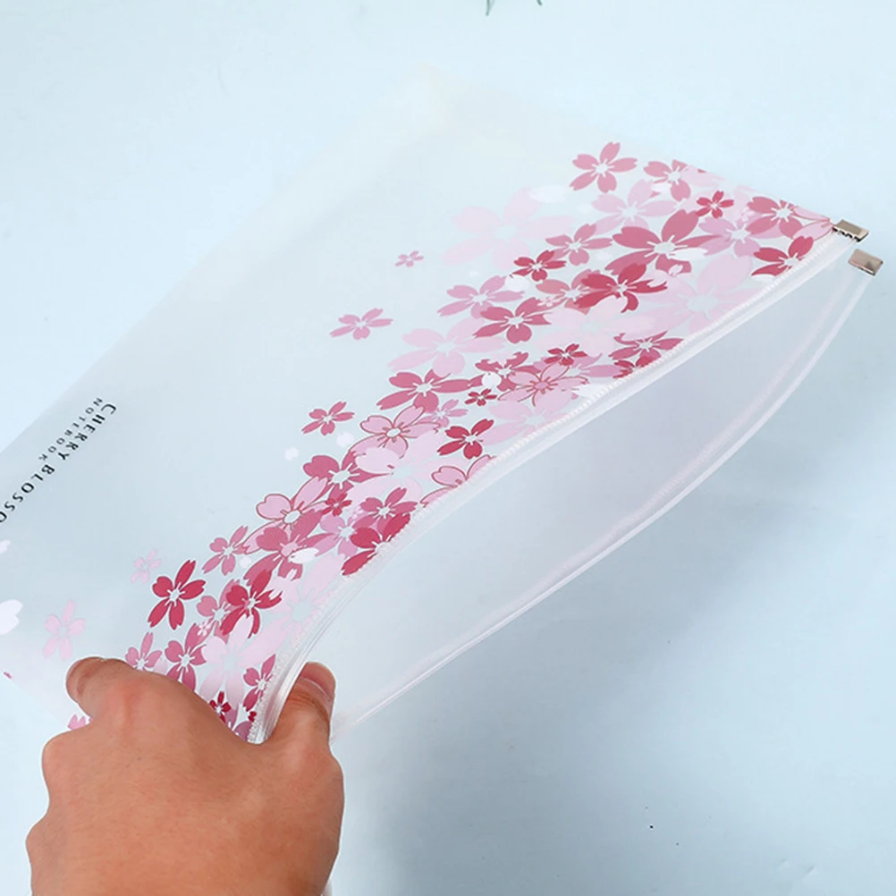 

4pcs Plastic Pen Pouch Transparent Waterproof Document Bag For Students Office Supplies Zip Pencil Pouch Simple Chic