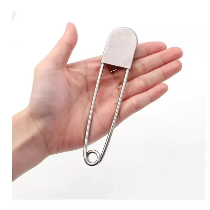 

5pcs Large Size Silver Stainless Steel Safety Pin DIY Sewing Needles Wrapped Safety Pins Fixing Files Tools Apparel Accessories