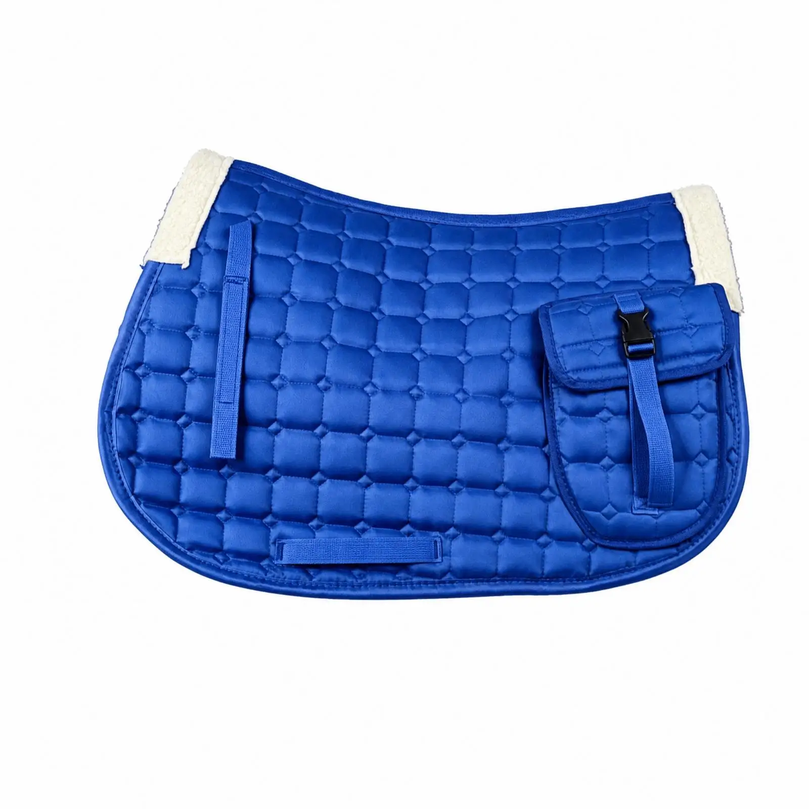 Contoured Equestrian Saddle Pad with Flap Pocket for Horse Riding Training Trail Comfort Cushioning