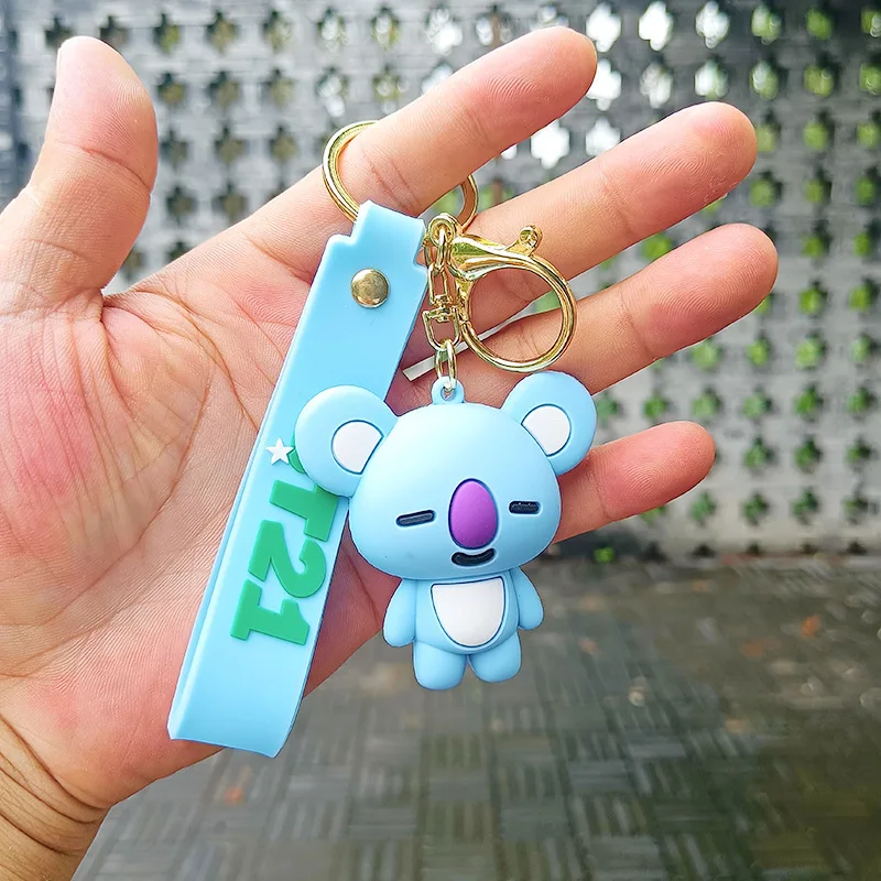 New Kawaii BT21ed Baby Series Anime keychain Cartoon Cute Keychain For Car Keys Bag Pendant Girl Gift