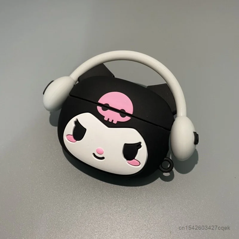 Sanrio Kuromi śliczne silikonowe luksusowe etui ochronne na zestaw słuchawkowy odporne na wstrząsy dla Airpods 1 2 3 generacji Pro Bluetooth osłona