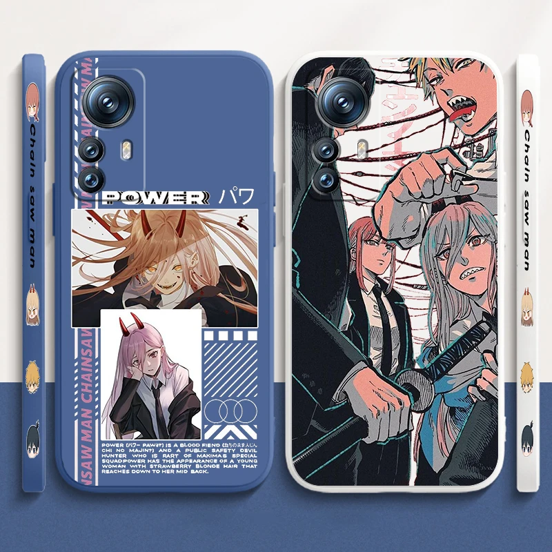 

C Chainsaw Man Cool Anime Liquid Left Rope For Xiaomi Mi 14 13T 13 12T 12 11T 11i 11 A3 10T 10 9 Pro Lite Ultra 5G TPU