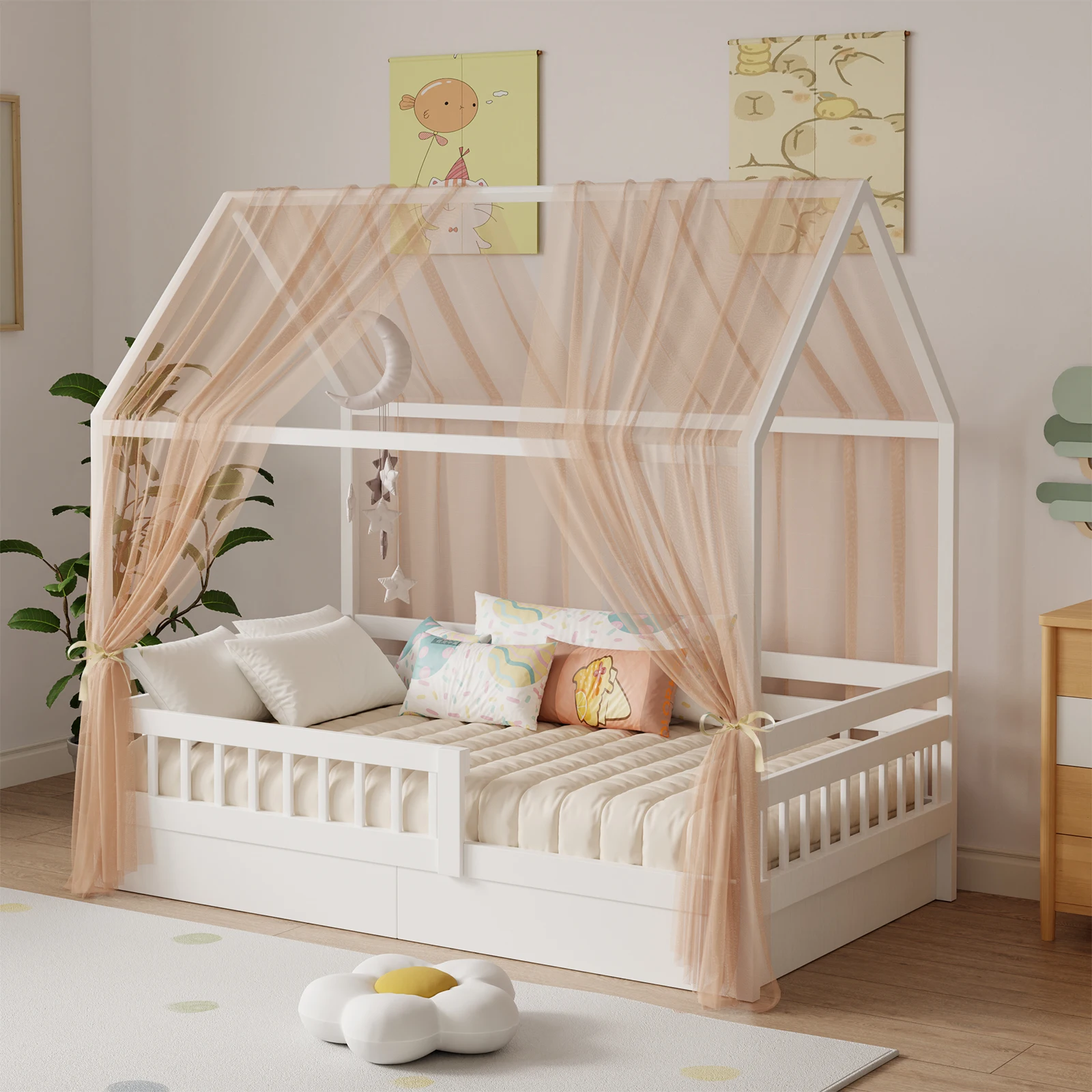 Auvent de lit superposé 1/2 pièces auvent de lit superposé en mousseline, auvent en tissu pour lits superposés adapté au au auvent de lit, décoration de chambre à coucher