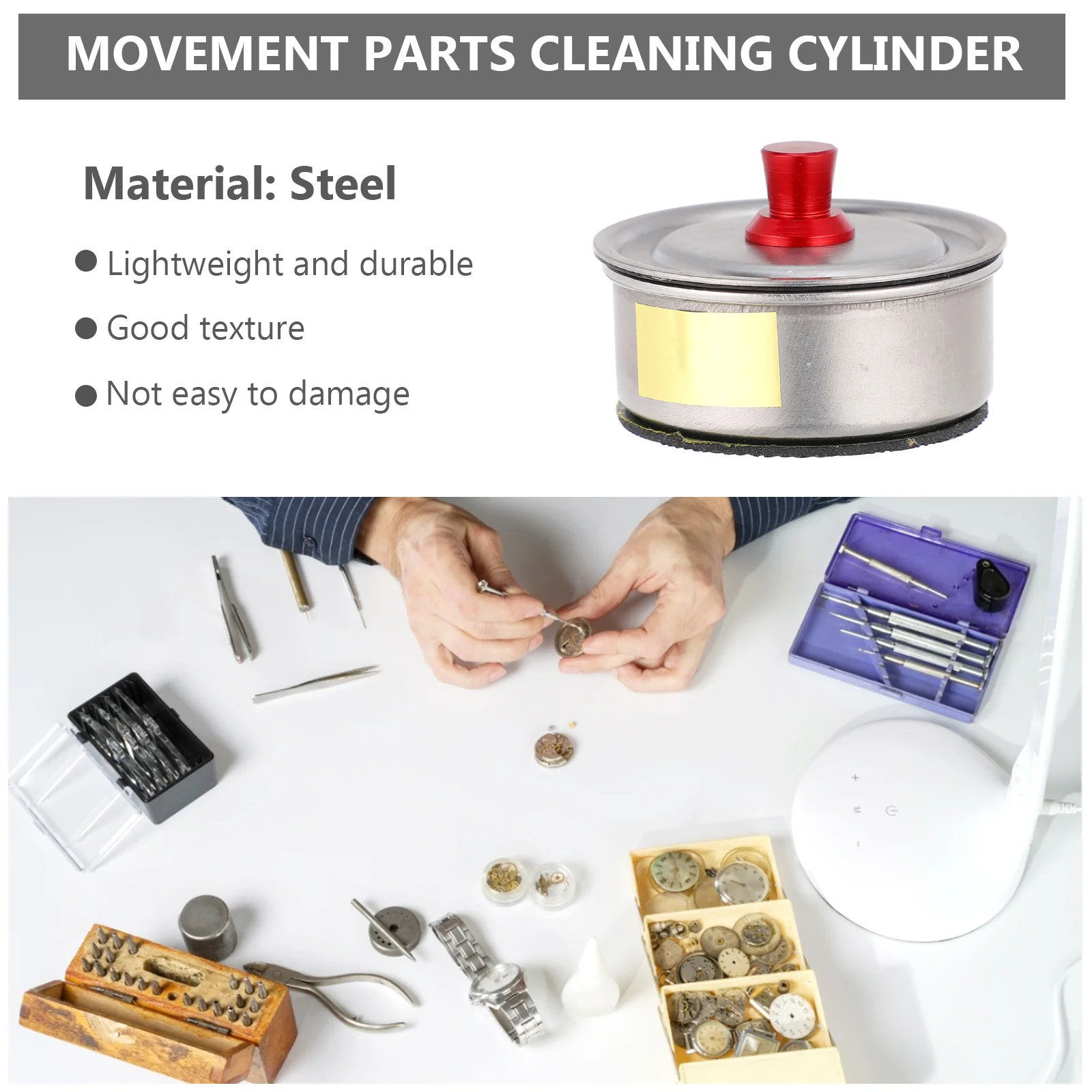 

Watch Oil Washing Jar Steel Durable Movement Cleaning Maintenance Pot Sealed Lid Watchmaker Tool for Parts Repair