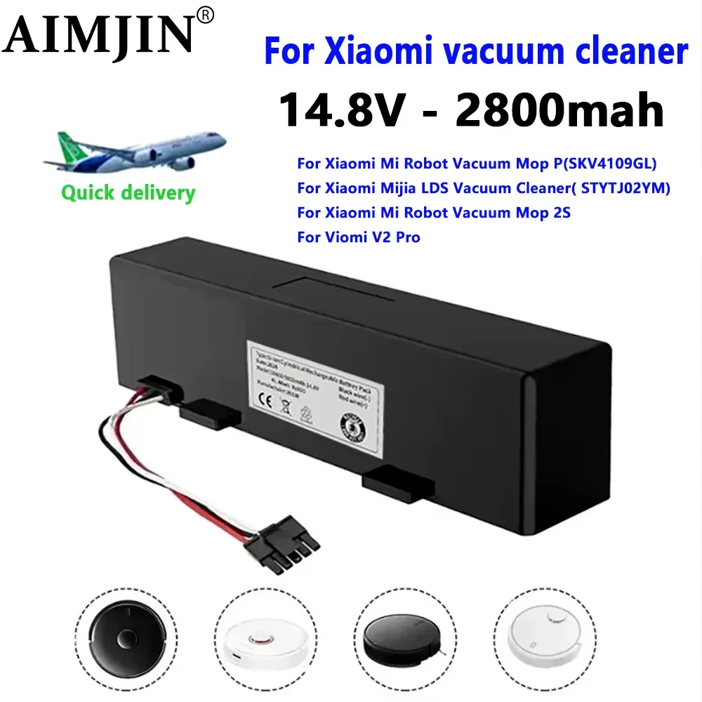 Sweeper Battery 4S1P 14.8V 2800mAh Real capacity for Xiaomi Mijia Mi Robot Vacuum-Mop P Sweeping Mopping Robot STYTJ02YM Battery
