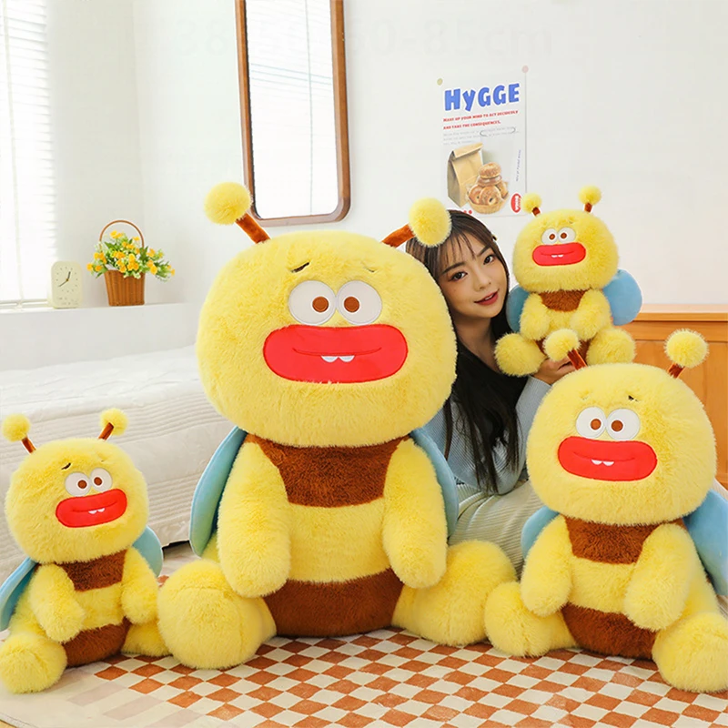 

Kawaii Plush Toy Cute Stuffed Doll for Kids Birthday Xmas Gift Ugly Cute Sausage Mouth Bee Plushie Sleep Pillow Arcade Prize