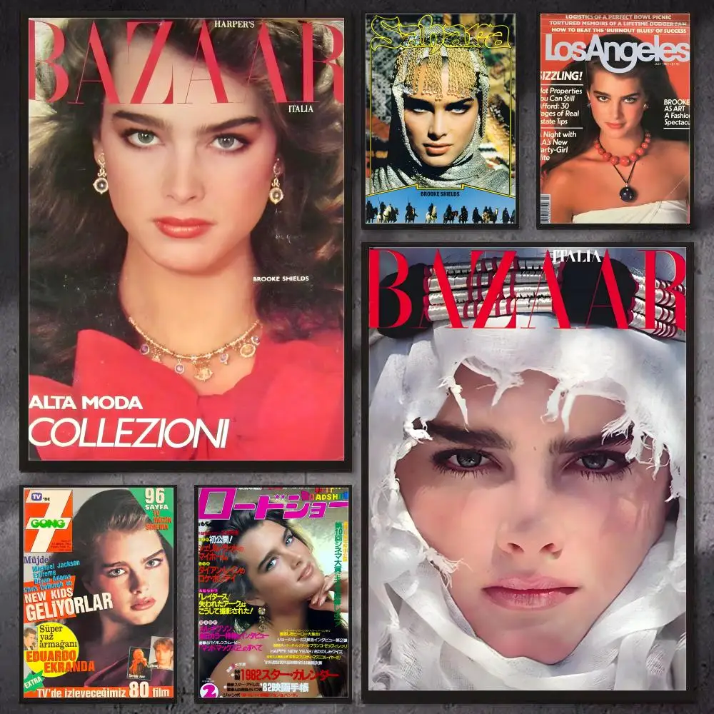 Poster HD Wall Art Print, Self-adhesive Poster Sticker, Aesthetic Home Decor Model B-Brooke Shields-s